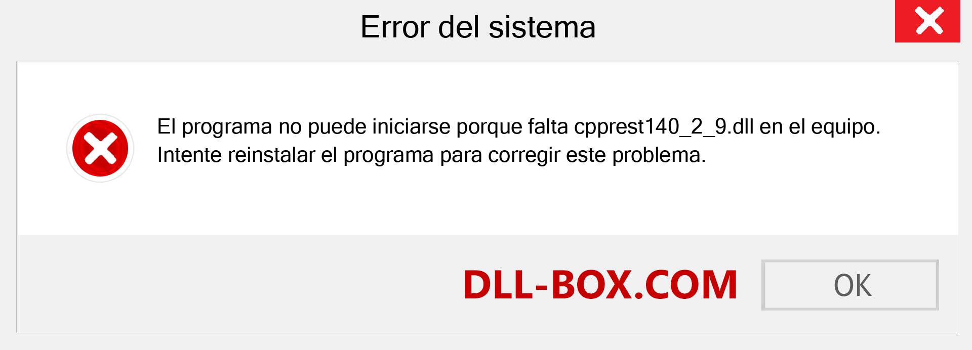 ¿Falta el archivo cpprest140_2_9.dll ?. Descargar para Windows 7, 8, 10 - Corregir cpprest140_2_9 dll Missing Error en Windows, fotos, imágenes